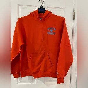 Women’s Champion Eco Fleece South Beach Hooded Sweatshirt Orange Size Medium